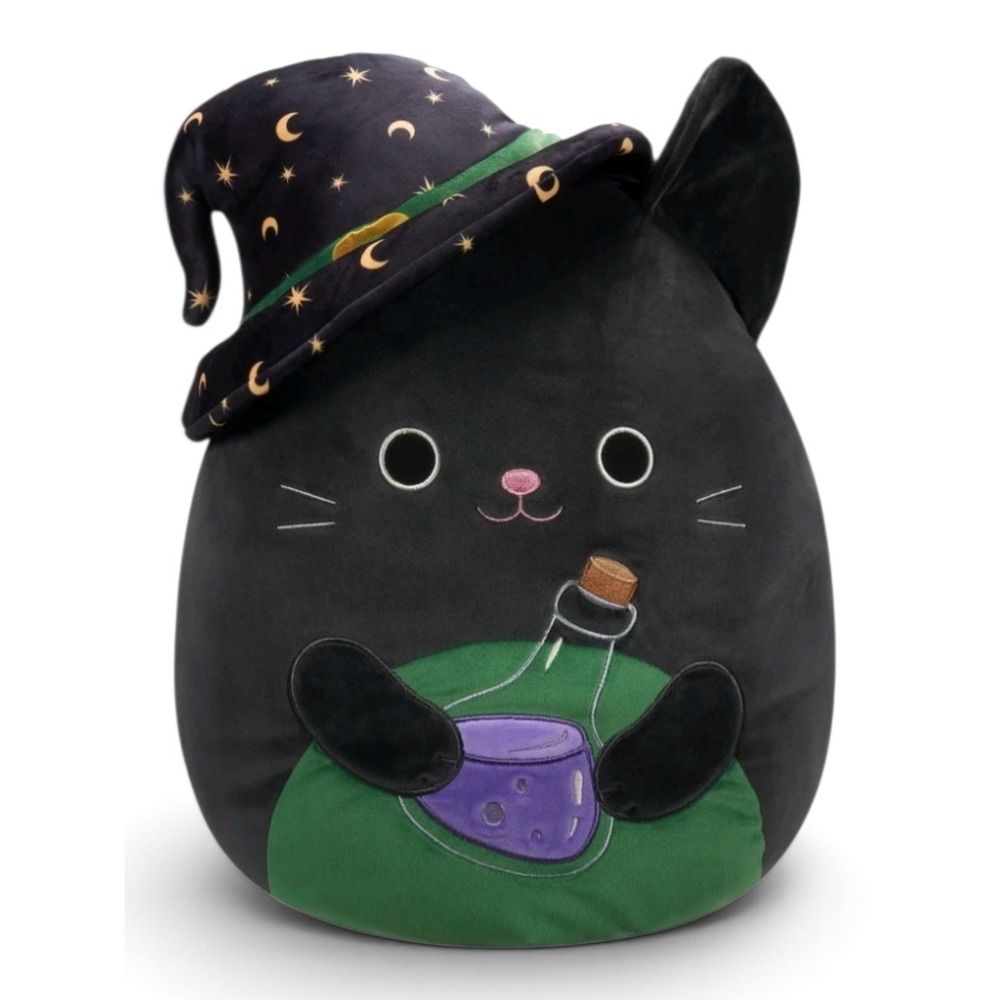 Squishmallows Cleo Black Cat Witch 16" Halloween Potion Plush NWT - Picture 1 of 10
